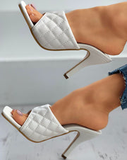 حذاء نسائي كعب عالي أنيق - أبيض - Miss Fashion X