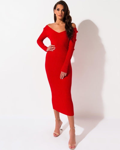 فستان أريانا - أحمر - Miss Fashion X