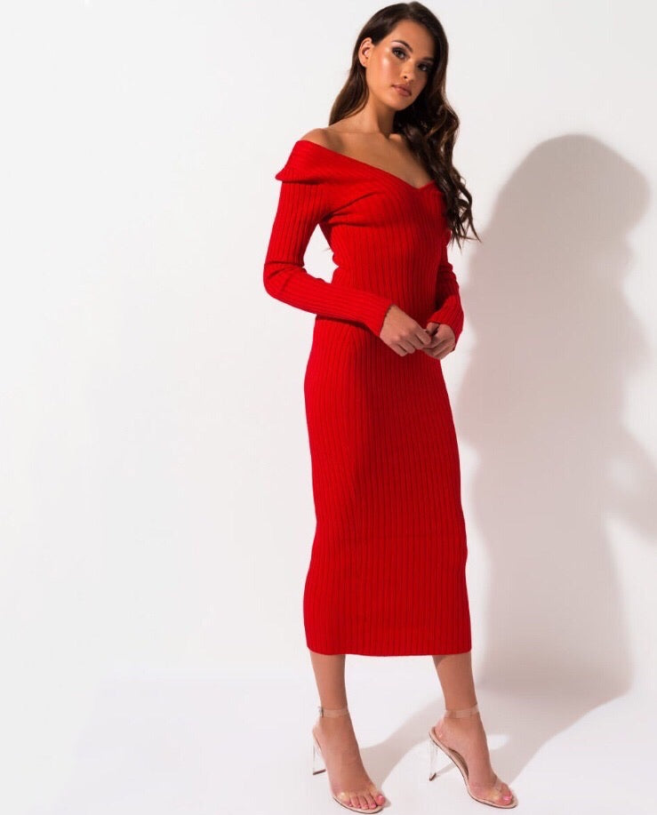 فستان أريانا - أحمر - Miss Fashion X